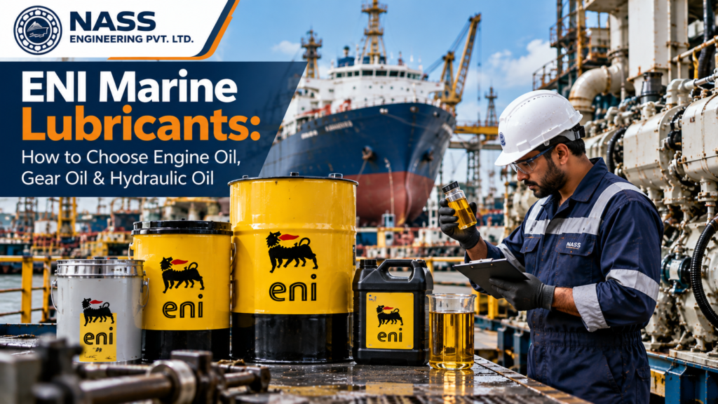 ENI marine lubricants and engine oil inspection during marine machinery maintenance