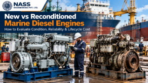 New and reconditioned marine diesel engines compared for inspection and replacement planning
